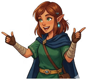 Archivist Maren — pointing and presenting